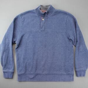 Orvis Fleece Pullover Men’s Medium Blue 1/4 Zip Elastic Hem Outdoor Casual